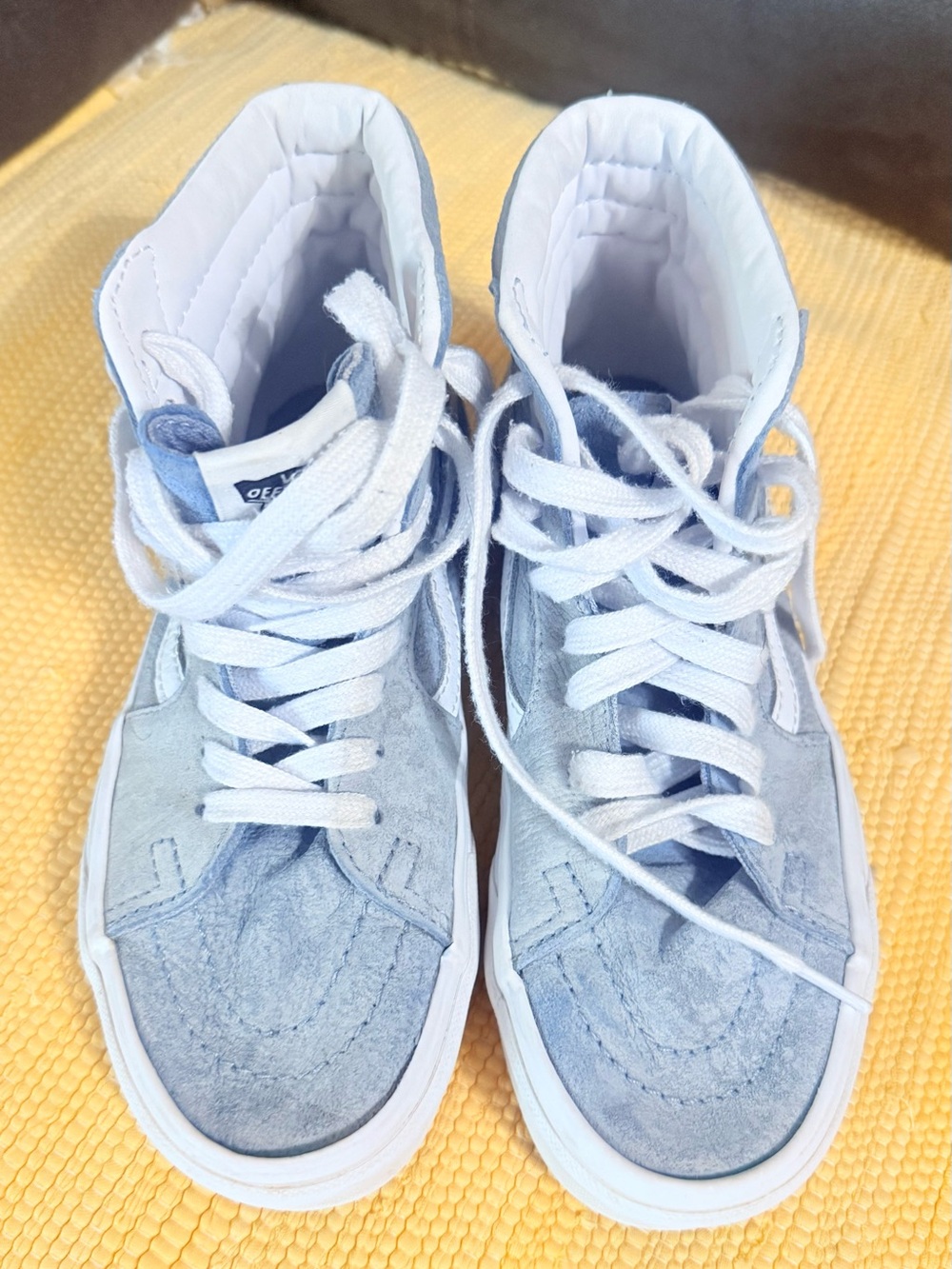 Vans Kids Light Blue High-Top Sneakers with White Laces